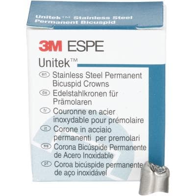 3M Unitek Stainless Steel Permanent Bicuspid Crown, Lower Right First Bicuspid, Size 1LR, 5/Box, 900541 thumbnail 15
