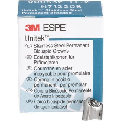 3M Unitek Permanent Stainless Steel Crowns, Lower Left First Bicuspid, Size 2 (2LL), 5/Box, 900532 thumbnail 16