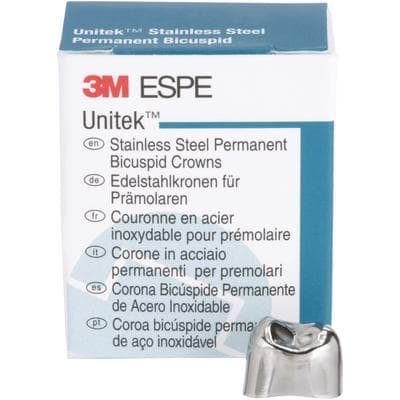 3M Unitek Stainless Steel Permanent Bicuspid Crown, Upper Right First Bicuspid, Size 4 (4UR), Box of 5, 900524 thumbnail 15