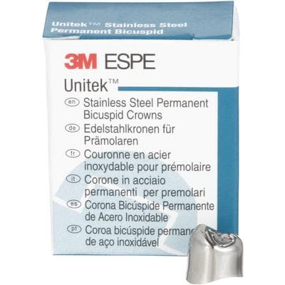 3M Unitek Stainless Steel Permanent Bicuspid Crown, Lower Right First Bicuspid, Size 5 (5LR), 5/Pkg, 900545 thumbnail 15