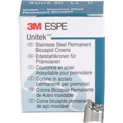 3M Unitek Stainless Steel Permanent Bicuspid Crown, Lower Left Second Bicuspid, Size 0 (0LL), 5/Box, 900630 thumbnail 15