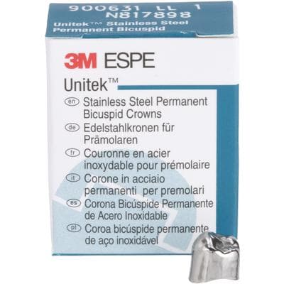 3M Unitek Stainless Steel Permanent Bicuspid Crown, Lower Left Second Bicuspid, Size 1LL, 5/Box, 900631 thumbnail 15