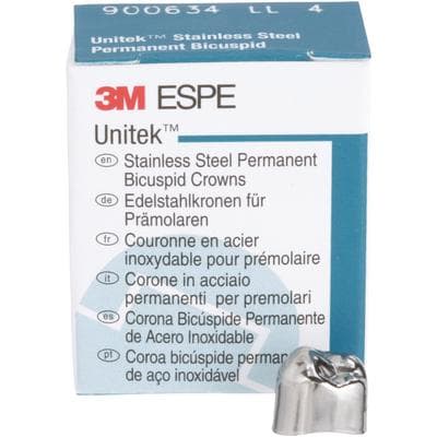 3M Unitek Stainless Steel Permanent Bicuspid Crown, Lower Left Second Bicuspid, Size 4 (4LL), 5/Box, 900634 thumbnail 15