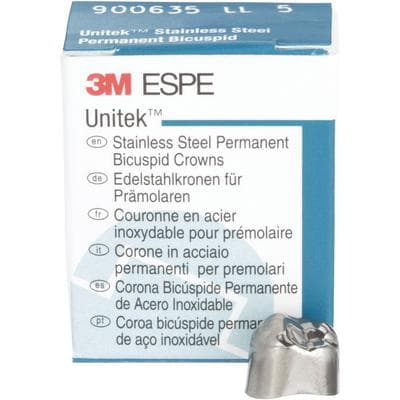 3M Unitek Stainless Steel Permanent Bicuspid Crown, Lower Left Second Bicuspid, Size 5 (5LL), Box of 5, 900635 thumbnail 15