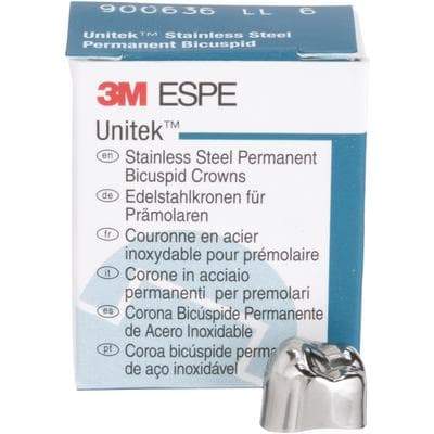 3M Unitek Stainless Steel Permanent Bicuspid Crown, Lower Left Second Bicuspid, Size 6 (6LL), Box of 5, 900636 thumbnail 15