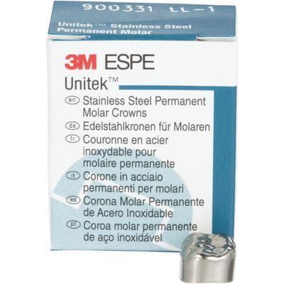 3M Unitek Stainless Steel Permanent Molar Crown, Lower Left First Molar, Size 1 (1LL), 5/Box, 900331 thumbnail 16