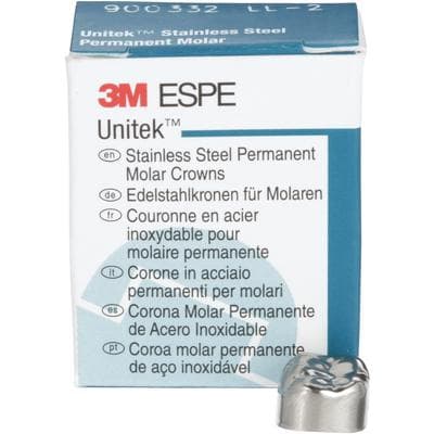3M Unitek Stainless Steel Permanent Molar Crown, Lower Left First Molar, Size 2 (2LL), 5/Box, 900332 thumbnail 16
