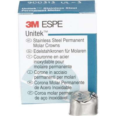 3M Unitek Stainless Steel Permanent Molar Crowns, Upper Left First Permanent Molar, Size 3 (3UL), 5/Box, 900313 thumbnail 16