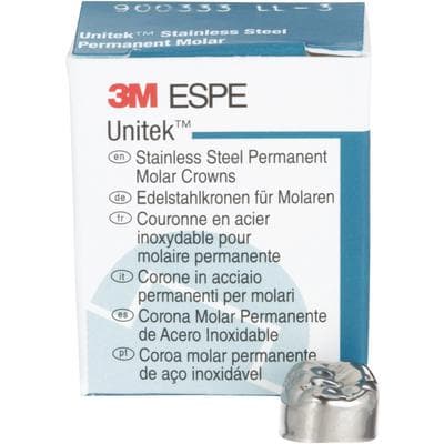 3M Unitek Stainless Steel Permanent Molar Crown, Lower Left First Molar, Size 3 (3LL), 5/Box, 900333 thumbnail 16