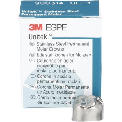 3M Unitek Stainless Steel Permanent Molar Crowns, Upper Left First Permanent Molar, Size 4 (4UL), 5/Box, 900314 thumbnail 16