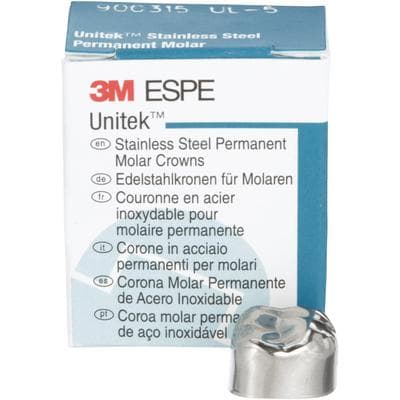 3M Unitek Stainless Steel Permanent Molar Crowns, Upper Left First Permanent Molar, Size 5 (UL5), 5/Box, 900315 thumbnail 16