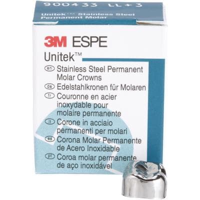 3M Unitek Stainless Steel Permanent Molar Crowns, Lower Left Second Molar, Size 3 (3LL), 5/Box, 900433 thumbnail 15