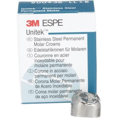 3M Unitek Permanent Stainless Steel Crowns, Lower Left Second Permanent Molar, Size 6 (6LL), 5/Box, 900436 thumbnail 17