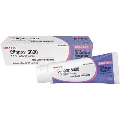 3M (Solventum) Clinpro 5000 1.1% Sodium Fluoride Anti-Cavity Toothpaste, Bubble Gum Flavor, 4 oz Tube, Rx Only, 12115BG thumbnail 12
