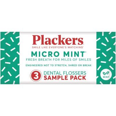 Plackers Micro Mint Dental Flossers, Refill, 3/Pkg, 144 Pkgs/Bag, Super Tuffloss, F-Shaped Handle with Pick thumbnail 6