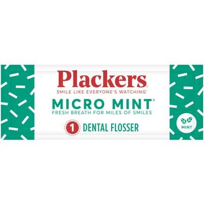 Plackers Micro Mint Dental Flossers, Individually Wrapped, F-Shaped, Mint, 1000/Case thumbnail 6