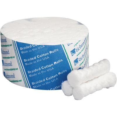 Richmond Braided Cotton Rolls, Junior Pack, Medium Diameter, 1.5" x 3/8", Non-Sterile, 2000/Box thumbnail 5