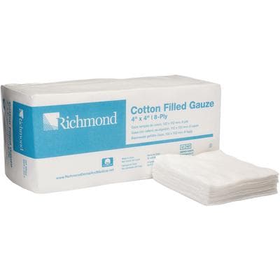 Cotton-Filled Exodontia Sponge 4" x 4", 4-Ply, Non-Sterile, 2000/Case (10 Sleeves of 200) thumbnail 2