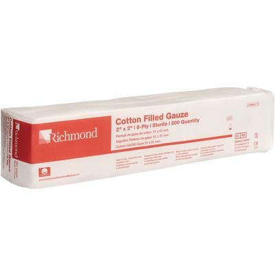 Cotton-Filled Exodontia Sponge 2" x 2", 8-Ply, Sterile, 5000/Case (25 Sleeves of 200) thumbnail 2