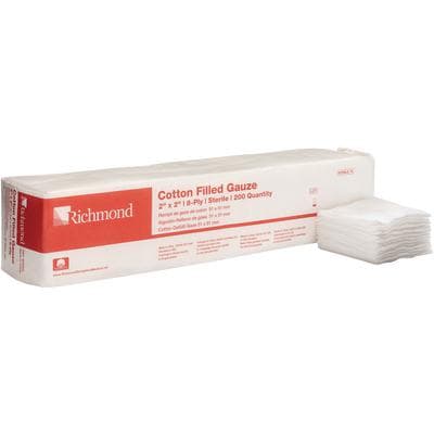 Cotton-Filled Exodontia Sponge 2" x 2", 8-Ply, Sterile, 5000/Case (25 Sleeves of 200) thumbnail 3