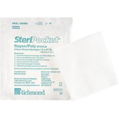 SteriPocket® Rayon/Poly Non-Woven 8-Ply Sponges, 4" x 4", Sterile, 100 per Box (2 Packets of 50) thumbnail 5