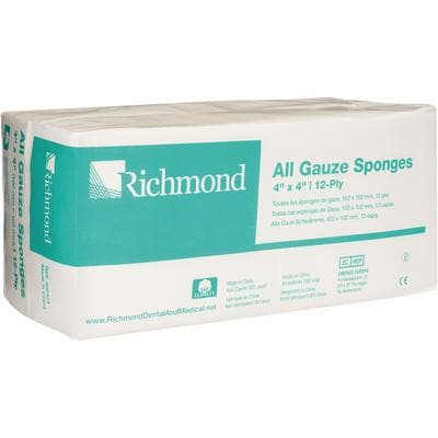Sion Brands All Gauze Sponges, Nonsterile, 4" x 4", 12 Ply, 2000/Case thumbnail 2