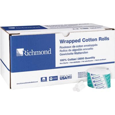 Sion Brands Wrapped Cotton Rolls, 1-1/2" Length, 3/8" Diameter, Medium, Non-Sterile, 2000/Box, #200404 thumbnail 4