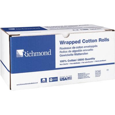 Sion Brands Wrapped Cotton Rolls, 1-1/2" Length, 3/8" Diameter, Medium, Non-Sterile, 2000/Box, #200404 thumbnail 6