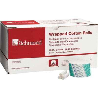 Sion Brands Wrapped Cotton Rolls, 1-1/2" Length x 3/8" Diameter, Medium, Sterile, 2000/Box thumbnail 3