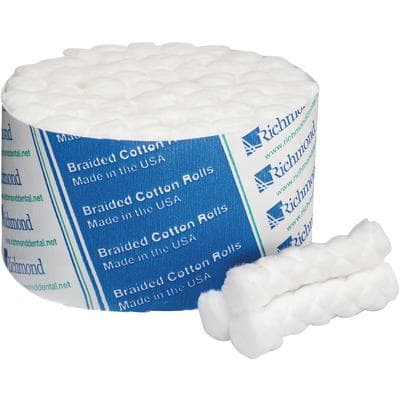 Sion Brands Braided Cotton Rolls, Small 5/16" x 1.5", Non-Sterile, 2000/Box thumbnail 4