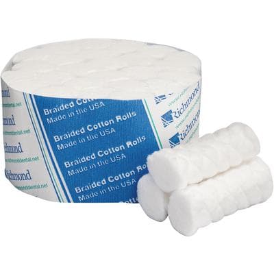 Richmond Braided Cotton Rolls #3, Large 1.5" x 0.5", Non-Sterile, 1000/Box thumbnail 5