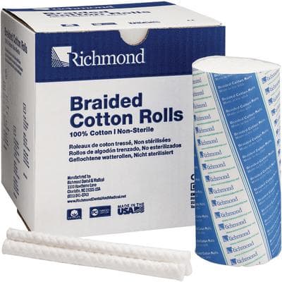 Sion Brands Braided Cotton Rolls, 6" x 3/8", Medium, Non-Sterile, 200/Box thumbnail 5