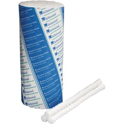 Sion Brands Braided Cotton Rolls, 6" x 5/16", Small Diameter, Non-Sterile, 200/Box thumbnail 2
