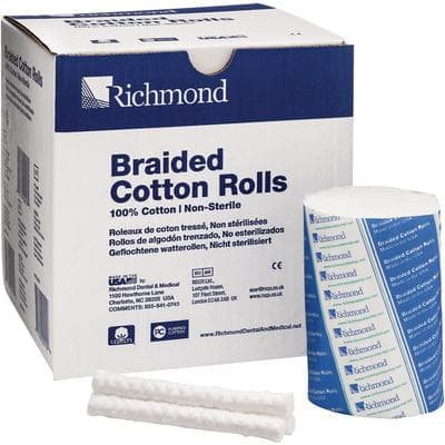 Sion Brands Braided Cotton Rolls, Medium, 4" x 3/8", Non-Sterile, 250/Box thumbnail 4