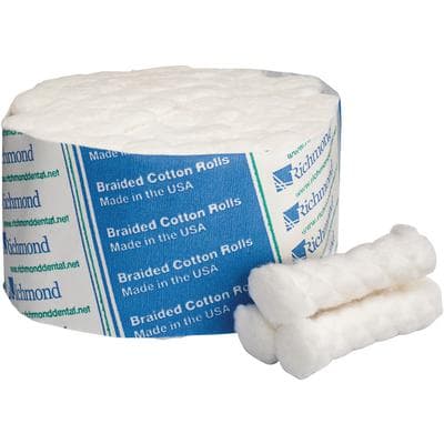 Richmond Braided Cotton Rolls, Medium, 1.5" x 3/8", Sterile, 2000/Box thumbnail 4