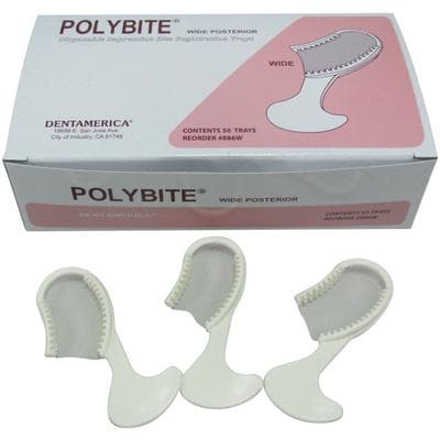 Dentamerica Polybite Disposable Bite Trays, Wide Posterior, 50/Box, #886W thumbnail 5