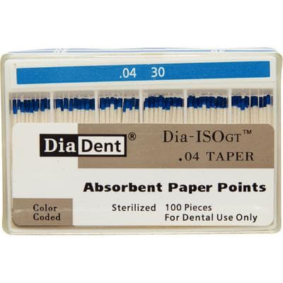 DiaDent Dia-ISO GT Absorbent Paper Points, .04 Taper, ISO Size #30, Blue, 100/Pk, 210-S606 thumbnail 5
