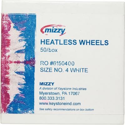 Mizzy White Heatless Wheels, Size #4, 3/16" x 7/8" (4.8 x 22.2 mm), 50/Box, 1900244 thumbnail 5
