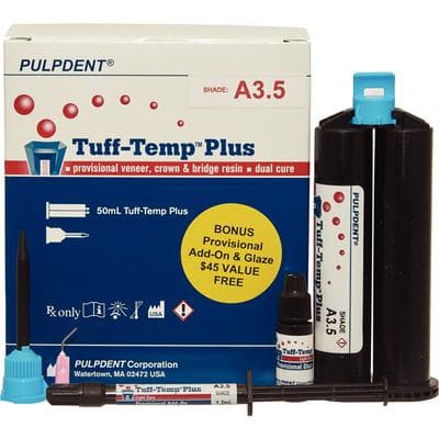 Pulpdent Tuff-Temp Plus Provisional Veneer, Crown & Bridge Resin, Automix Cartridge Kit, Shade A3.5, 50 ml, 1/Pk, TTPA35 thumbnail 9