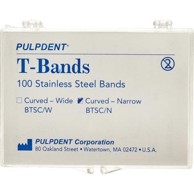 Pulpdent T-Bands, Stainless Steel, Curved/Narrow, 0.002" (0.05 mm) Thick, 100/Box, BTSC/N thumbnail 14