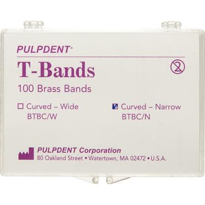 Pulpdent T-Bands, Brass, Curved/Narrow, 0.002" (0.05 mm) Thick, 100/Box, BTBC/N thumbnail 9