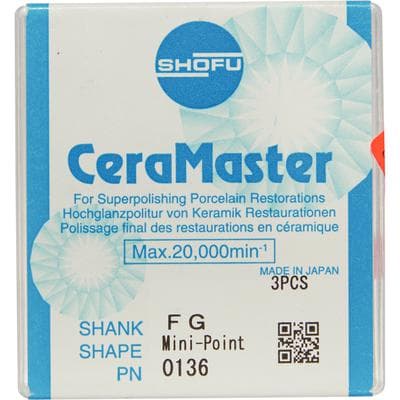 Shofu CeraMaster Diamond-Impregnated Silicone Polisher, FG Mini-Point, Regular Grit, ISO #030, 3/Pkg, #0136 thumbnail 9