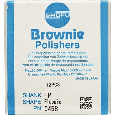 Shofu Brownie Silicone Polisher Floppie, HP Straight Handpiece, Pre-Polishing, ISO #220, Size #0458-HP, Brown, 12/Pkg thumbnail 13
