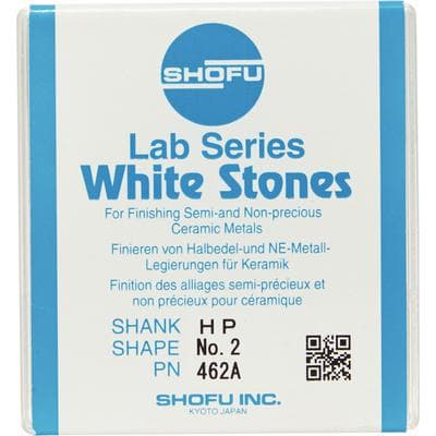 Shofu Lab Series Dura-White Aluminum Oxide Mounted Stone, #2 (ISO 070), HP Shank, White, 12/Pkg thumbnail 12