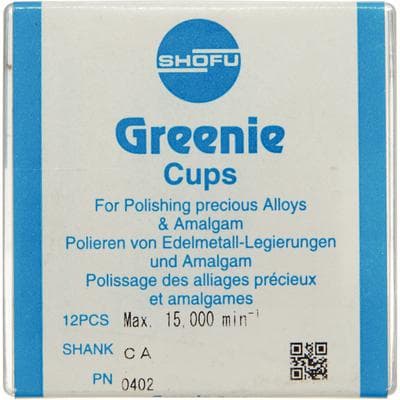 Shofu Greenie Silicone Polisher, Cup Shape, CA (Contra Angle) Latch, ISO #065, Dark Green, 12/Box, 0402 thumbnail 18
