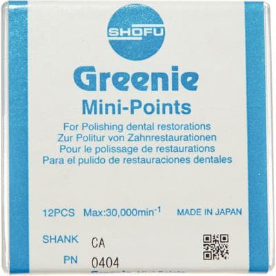 Shofu Greenie Polishers, CA Mini-Point, ISO #030, Dark Green, 12/Box, 0404 thumbnail 15