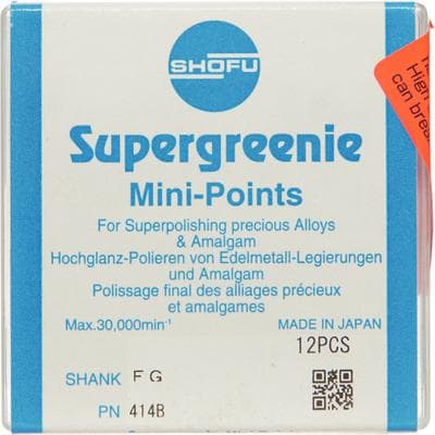 Shofu SuperGreenie Silicone Polishers, FG Mini-Point, Super-Polishing, #030, Green/Yellow, 12/Pk, 414B thumbnail 17