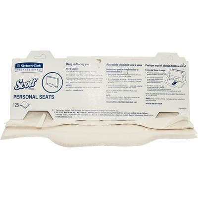Scott® Personal Seats Toilet Seat Covers, White, 15" x 18", 3,000/Case (24 Packs of 125) - Scott® Personal Seats – White, 15" x 18", 3,000/Case - Scott® Personal Seats – White, 15" x 18", 3,000/Case - Image 1