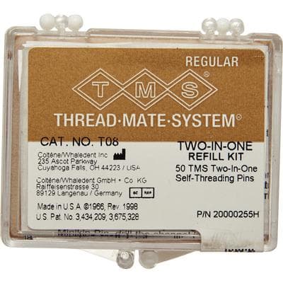 TMS Thread Mate System Regular 2-in-1 Refill Kit, .027" (0.675 mm) Gold-Plated Stainless Steel Self-Threading Pins, 50/Bx, T-08 thumbnail 7