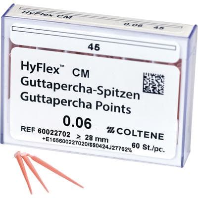 HyFlex CM Gutta Percha Points, .06 Taper, ISO #45, White, 60/Pk, 60022702 thumbnail 6